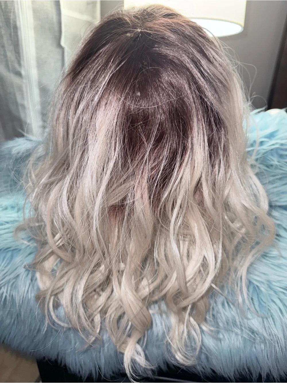 Blended Ash Blonde Ombre Women's Wig - Silver Blonde Roots**** never worn***